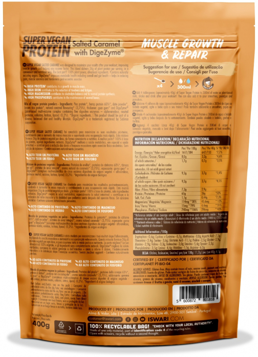 Proteina Super Vegan BIO(dupa efort) caramel sarat Iswari [2]