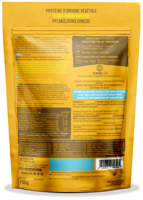 Proteina Super Vegan BIO(dupa efort) cu banana Iswari [2]
