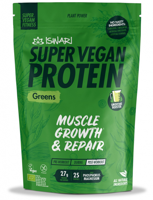 Proteina Super Vegan BIO(dupa efort) verde(format mediu) Iswari [1]