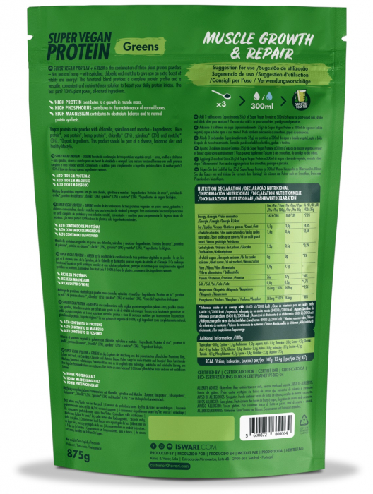 Proteina Super Vegan BIO(dupa efort) verde(format mediu) Iswari [2]