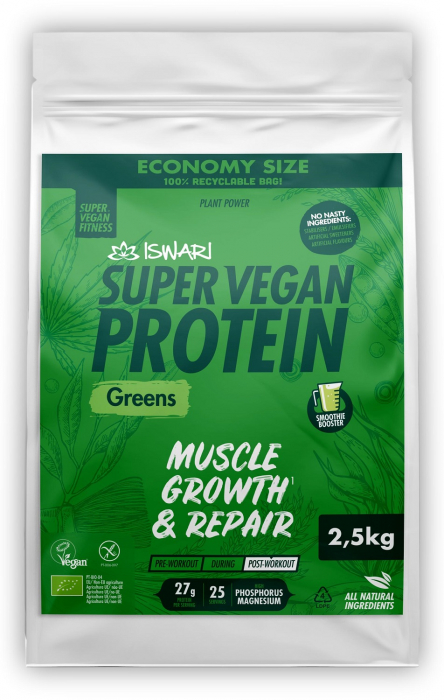 Proteina Super Vegan BIO(dupa efort) verde(format XXL) Iswari