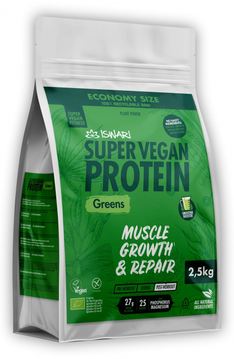 Proteina Super Vegan BIO(dupa efort) verde(format XXL) Iswari [3]