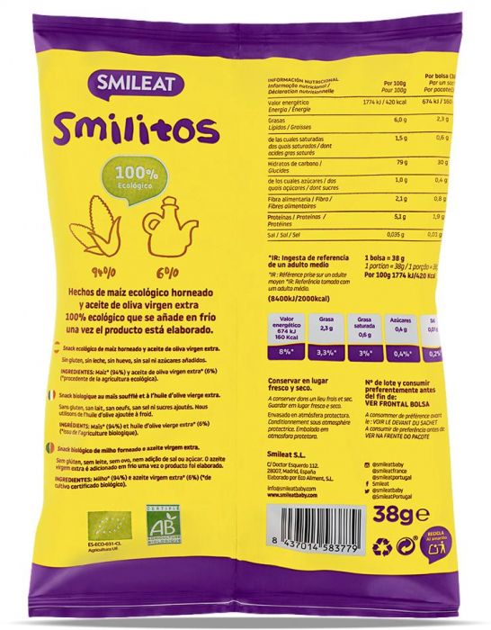 Pufuleti Smilitos BIO cu ulei de masline, +6 luni Smileat [2]