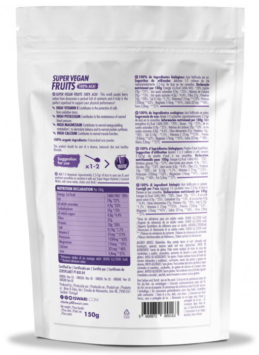 Pulbere Acai 100% Super Vegan BIO(pre si dupa efort) Iswari [2]