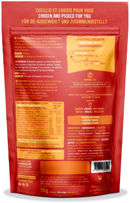 Guarana BIO, sub forma de pulbere Iswari [2]