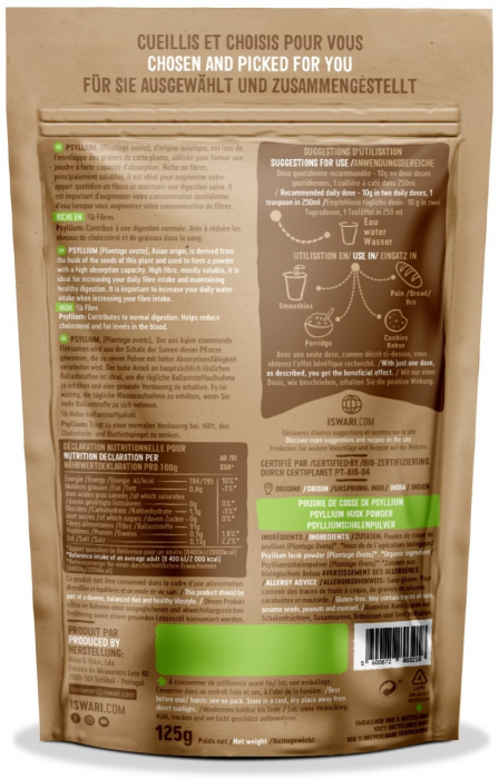Psyllium BIO, sub forma de pulbere Iswari [2]