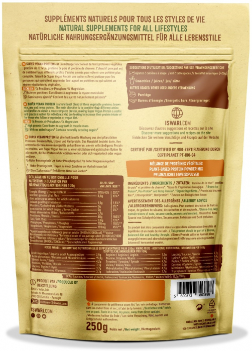 Pulbere proteica BIO Super Vegan, 75.5% proteina Iswari [2]