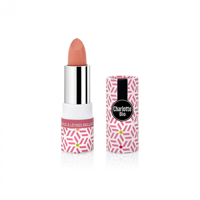 Ruj BIO stralucitor Coral Satine, cu extract samburi caise si ulei jojoba Charlotte Bio [5]