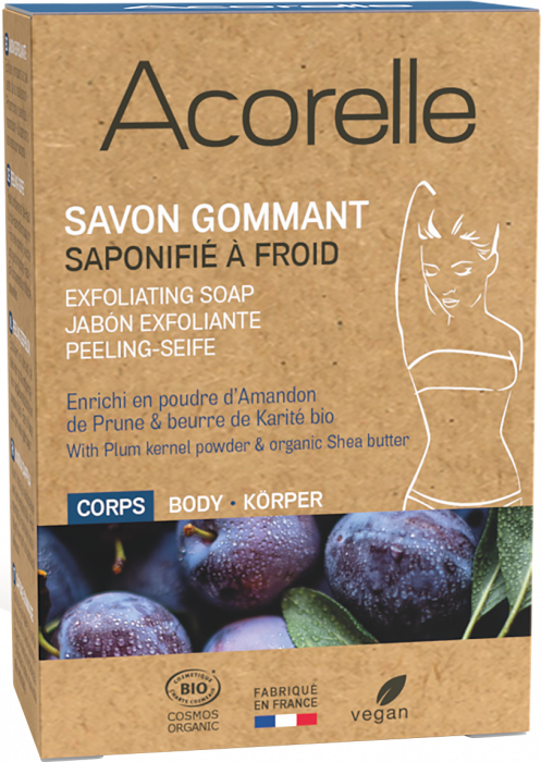 Sapun exfoliant BIO, cu pudra din samburi de prune si unt de shea Acorelle [3]