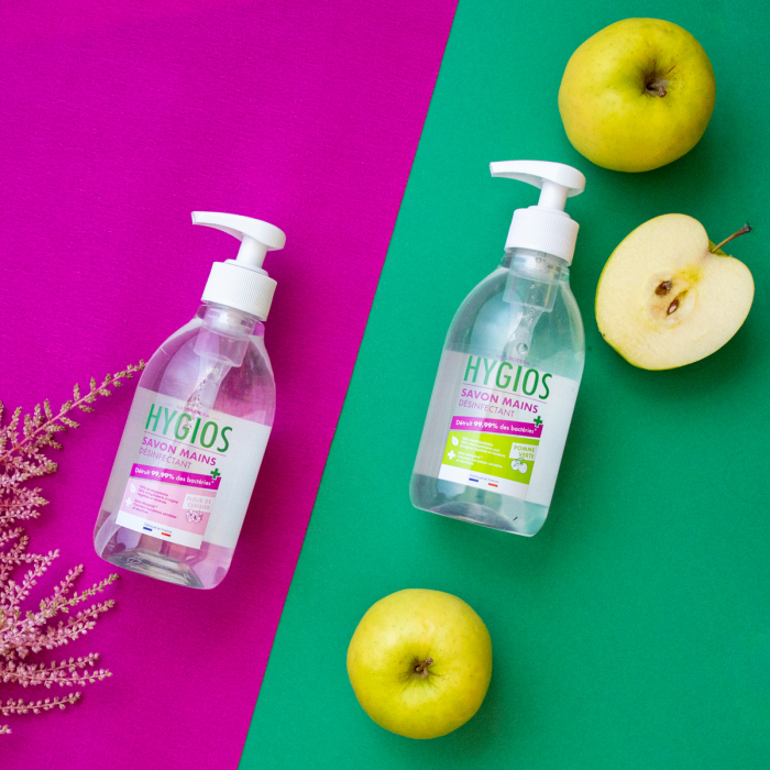 Sapun si dezinfectant lichid, parfum flori de cires, fara alergeni Hygios [4]