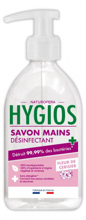 Sapun si dezinfectant lichid, parfum flori de cires, fara alergeni Hygios [1]