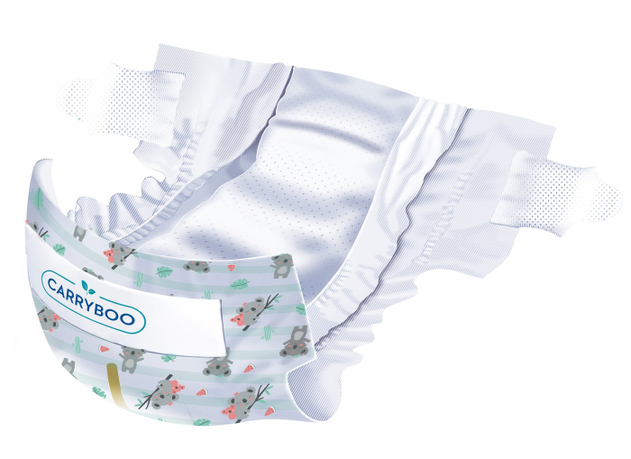 Scutece ECO hipoalergenice nou nascuti 3-6kg, marimea 2(format mare) Carryboo [2]