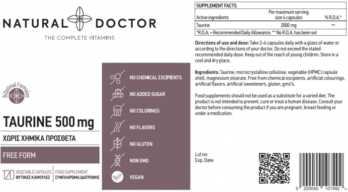 TAURINE cresterea rezistentei la efort Natural Doctor [2]