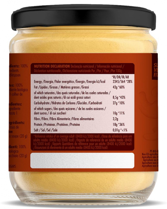 Crema Super Vegan fina BIO din caju, fara zahar Iswari [2]