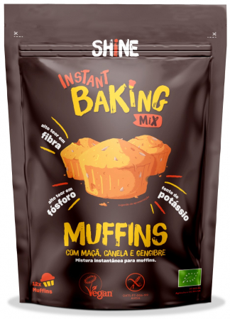 Deserturi la cuptor - Amestec instant BIO pentru muffins, cu mere, scortisoara si ghimbir Shine