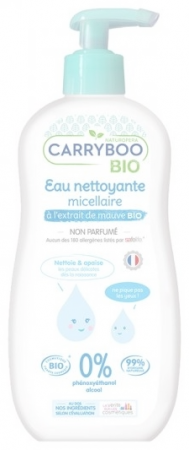 Apa micelara BIO delicata pentru bebelusi, fara parfum, cu extract de nalba Carryboo [0]