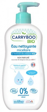 Apa micelara BIO delicata pentru bebelusi, fara parfum, cu extract de nalba Carryboo [1]