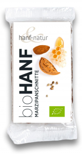 Dulciuri cu seminte de canepa - Baton cu martipan si seminte de canepa BIO Hanf & Natur