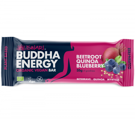 Batoane energizante si proteice - Baton energizant BIO cu sfecla rosie, quinoa si afine Iswari