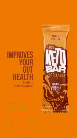 Baton KETO COLAGEN cu arahide, ciocolata si sare de mare(28% proteine) Cherky [7]