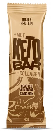 Lichidari - Baton KETO COLAGEN cu migdale prajite si scortisoara(28% proteine) Cherky