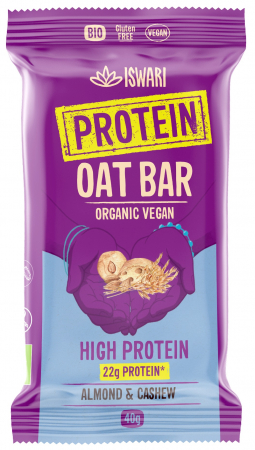 Batoane energizante din ovaz - Baton proteic BIO din ovaz, migdale si caju Iswari