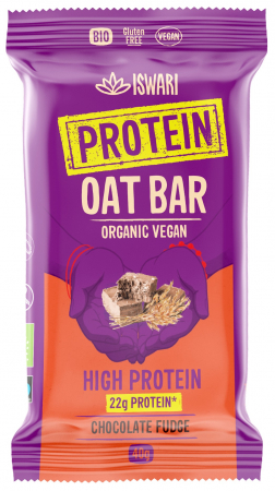 Batoane energizante din ovaz - Baton proteic BIO din ovaz si bucati de ciocolata neagra Iswari