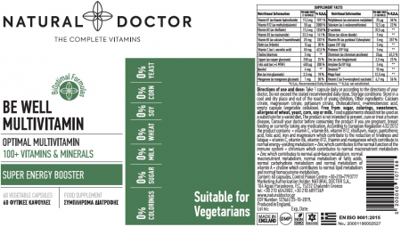 BE WELL MULTIVITAMIN super amplificator de energie Natural Doctor [1]