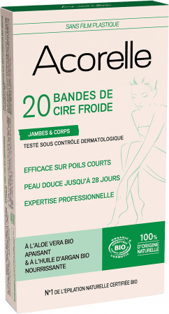 Cosmetice si ingrijire personala - Benzi epilatoare BIO pentru corp, cu ceara rece si aloe vera Acorelle