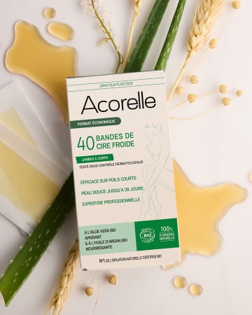 Benzi epilatoare BIO pentru corp, cu ceara rece si aloe vera(format mare) Acorelle [1]