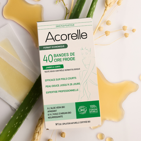 Benzi epilatoare BIO pentru corp, cu ceara rece si aloe vera(format mare) Acorelle [2]