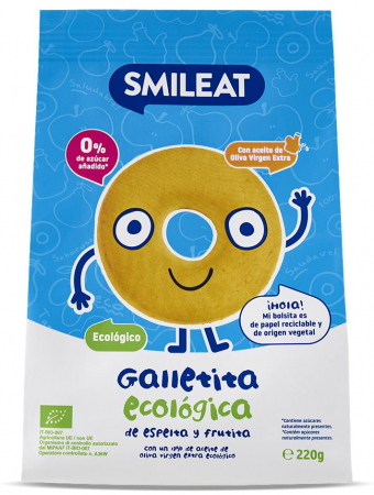 Lichidari - Biscuiti cerculete BIO din grau spelt si mar, +10 luni Smileat