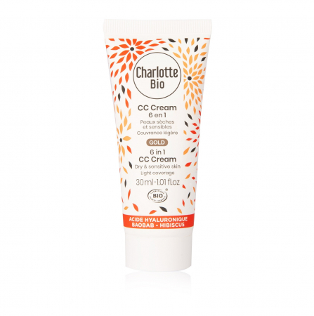 CC cream BIO 6 in 1 Gold(piele uscata si sensibila), cu acid hialuronic si baobab Charlotte Bio [3]