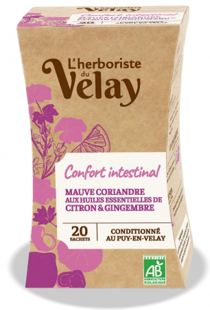 Lichidari - Ceai BIO cu ulei esential confort intestinal (nalba, coriandu, ghimbir, lamaie) Velay