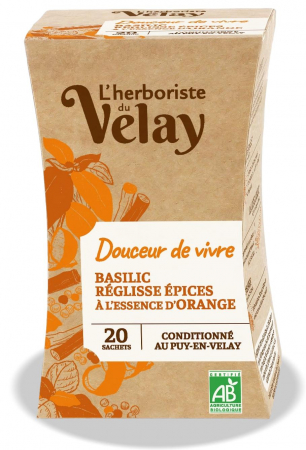 (Lichidari)Ceaiuri si infuzii - Ceai BIO cu ulei esential, viata dulce (busuioc, lemn dulce, portocale, condimente) Velay