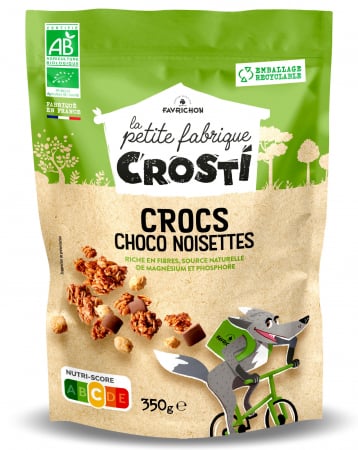 Lichidari - Cereale crocante BIO pentru copii cu ciocolata si alune de padure Crosti