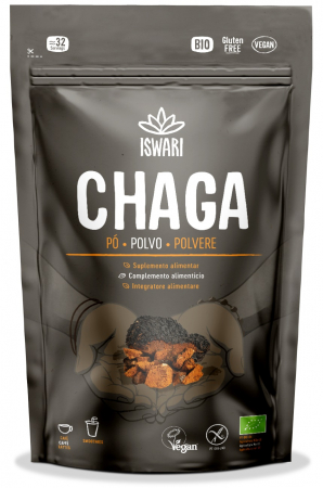 Protectie antioxidanta si detoxifiere - Chaga BIO, sub forma de pulbere Iswari