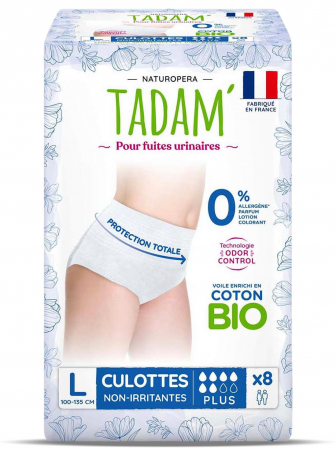 Chiloti incontinenta - Chilot L(de zi) din bumbac BIO, pentru scurgeri si incontinenta urinara usoara Tadam