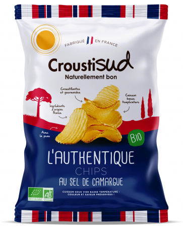 Chipsuri BIO din cartofi cu sare de Camargue Croustisud