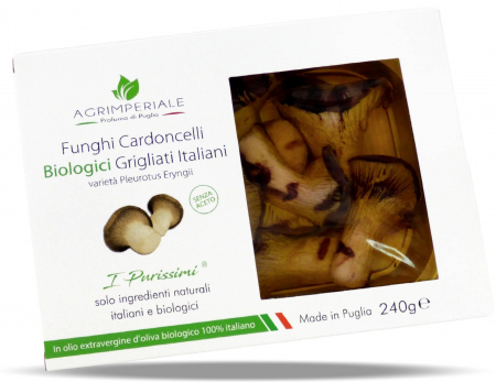 Anghinare, ciuperci, legume aperitiv - Ciuperci BIO la gratar, selectie CARDONCELLI Agrimperiale