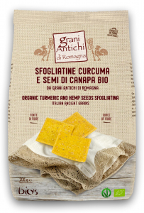 Crackers BIO fara drojdie din grau antic, turmeric, canepa si ulei masline Grani Antichi [1]