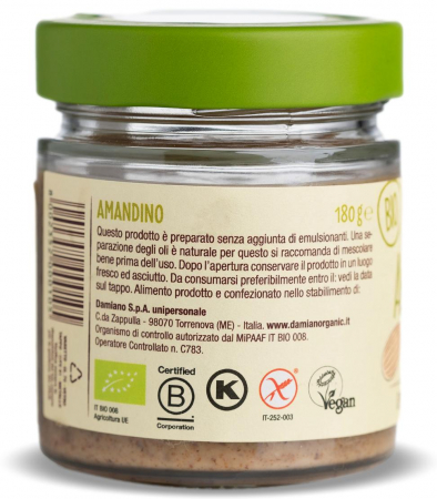 Crema BIO de migdale crude 100% Damiano [1]