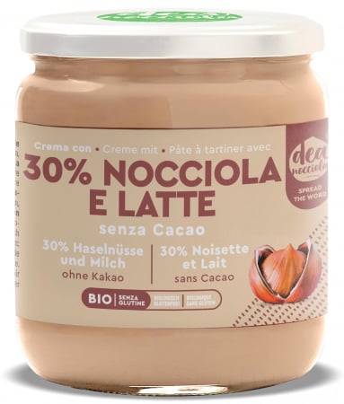 Creme desert din nuci si alune - Crema BIO fara cacao, cu alune de padure si lapte Deanocciola