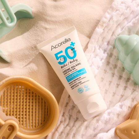 Crema BIO protectie solara pentru bebelusi SPF50, fara parfum Acorelle [2]
