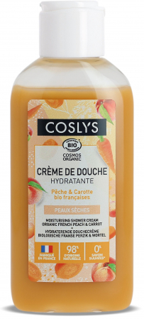 Setul de calatorie - Crema de dus BIO hidratanta, cu piersici si morcovi(format calatorie) Coslys