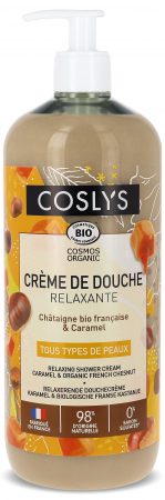 Gel de dus - Crema de dus BIO relaxanta, cu castane si caramel(format mare) Coslys