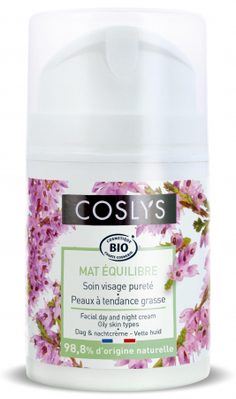 Crema pentru fata - Crema matifianta BIO zi si noapte, ten gras, cu salvie si iedera Coslys