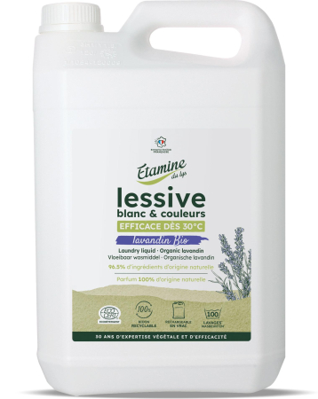Detergent lichid pentru rufe - Detergent BIO rufe albe si colorate, parfum lavanda, format mare(165 spalari) Etamine du Lys