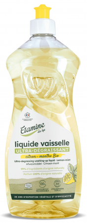 Detergent lichid pentru vase - Detergent BIO ultra degresant pentru vase, parfum menta si lamaie Etamine