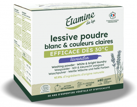 Detergent pudra pentru rufe - Detergent pudra BIO rufe albe si culori deschise, parfum lavanda Etamine